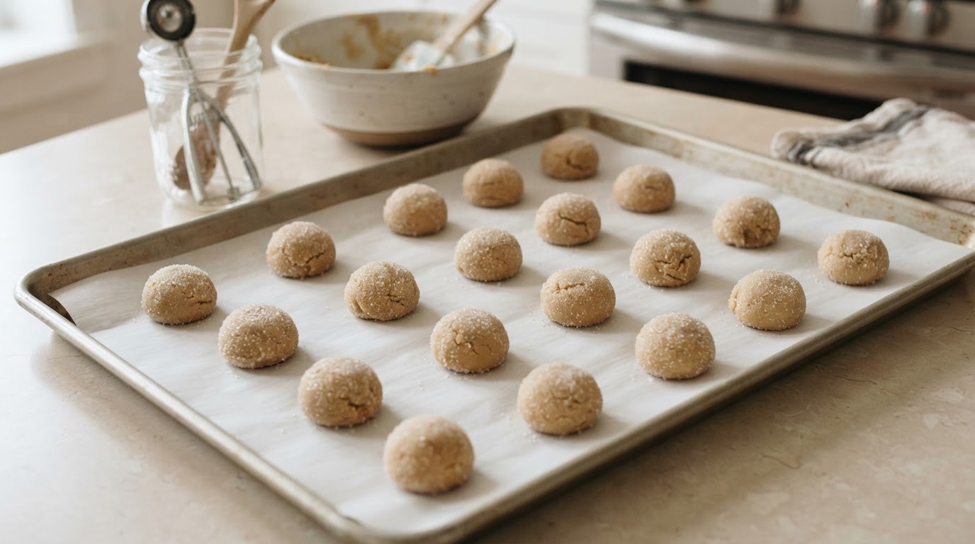 Editorial illustration for drop sugar cookie recipe.